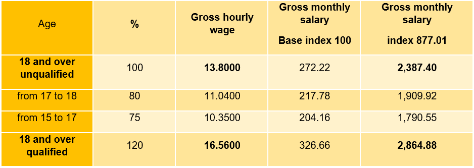 Social minimum wage 2023